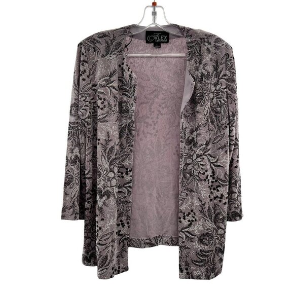 Alex Evenings Sequined Floral Open Blazer Multicolor Size Large - Picture 1 of 9